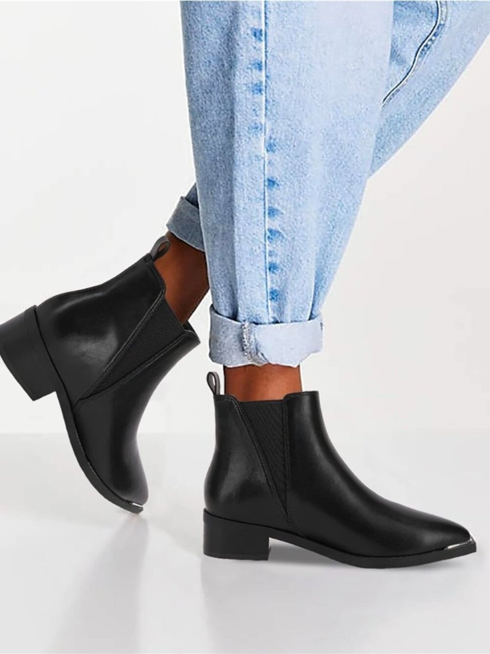 Juliet Holy Black Faux Suede Chelsea Boots (7.5)